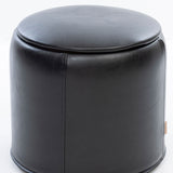 SIX Polsterhocker Fußhocker rund 440x440x450 mm Kunstleder Schwarz