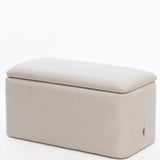 SIX Polsterhocker Fußhocker rechteckig 820x410x430 Bouclé Stoff Beige