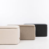 SIX Polsterhocker Fußhocker rechteckig 820x410x430 Bouclé Stoff Beige