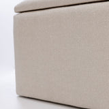 SIX Polsterhocker Fußhocker rechteckig 820x410x430 Bouclé Stoff Beige