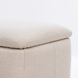 SIX Polsterhocker Fußhocker rechteckig 820x410x430 Bouclé Stoff Beige