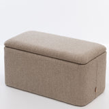 SIX Polsterhocker Fußhocker rechteckig 820x410x430 Bouclé Stoff Hellbraun