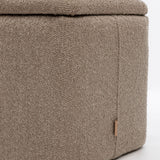 SIX Polsterhocker Fußhocker rechteckig 820x410x430 Bouclé Stoff Hellbraun