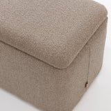 SIX Polsterhocker Fußhocker rechteckig 820x410x430 Bouclé Stoff Hellbraun