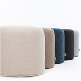 SIX Polsterhocker Fußhocker rund 42x40 Stoff soft Anthrazit