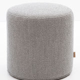 SIX Polsterhocker Fußhocker rund 42x40 Stoff soft Grau