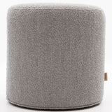 SIX Polsterhocker Fußhocker rund 42x40 Stoff soft Grau