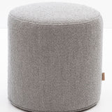 SIX Polsterhocker Fußhocker rund 42x40 Stoff soft Grau