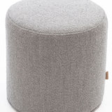 SIX Polsterhocker Fußhocker rund 42x40 Stoff soft Grau