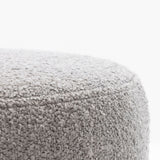 SIX Polsterhocker Fußhocker rund 42x40 Stoff soft Grau