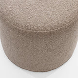 SIX Polsterhocker Fußhocker rund 42x40 Stoff soft hell Braun