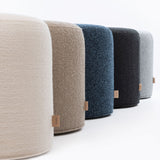 SIX Polsterhocker Fußhocker rund 42x40 Stoff soft hell Braun