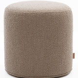 SIX Polsterhocker Fußhocker rund 42x40 Stoff soft hell Braun