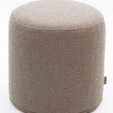SIX Polsterhocker Fußhocker rund 42x40 Stoff soft hell Braun