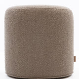 SIX Polsterhocker Fußhocker rund 42x40 Stoff soft hell Braun