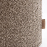 SIX Polsterhocker Fußhocker rund 42x40 Stoff soft hell Braun