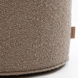 SIX Polsterhocker Fußhocker rund 42x40 Stoff soft hell Braun
