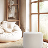 SIX Polsterhocker Fußhocker rund 42x53 Stoff Beige