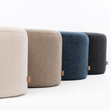 SIX Polsterhocker Fußhocker rund 42x53 Stoff Beige
