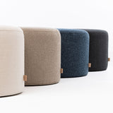 SIX Polsterhocker Fußhocker rund 42x53 Stoff Beige