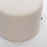 SIX Polsterhocker Fußhocker rund 42x53 Stoff Beige