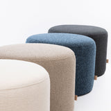 SIX Polsterhocker Fußhocker rund 42x53 Stoff soft Blau