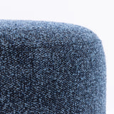 SIX Polsterhocker Fußhocker rund 42x53 Stoff soft Blau