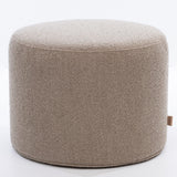 SIX Polsterhocker Fußhocker rund 42x53 Stoff soft hell Braun