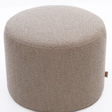SIX Polsterhocker Fußhocker rund 42x53 Stoff soft hell Braun