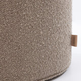 SIX Polsterhocker Fußhocker rund 42x53 Stoff soft hell Braun