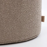 SIX Polsterhocker Fußhocker rund 42x53 Stoff soft hell Braun