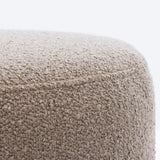 SIX Polsterhocker Fußhocker rund 42x53 Stoff soft hell Braun