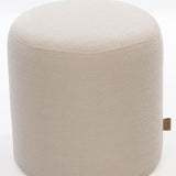 SIX Polsterhocker Punto Fusshocker Rund 42x43 Stoff Hell Weiss