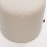 SIX Polsterhocker Punto Fusshocker Rund 42x43 Stoff Hell Weiss