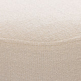 SIX Polsterhocker Punto Fusshocker Rund 42x43 Stoff Hell Weiss