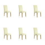 SIX Lederstuhl Bambi Creme Weiß, Eiche - Sets
