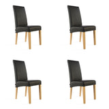 SIX Lederstuhl Bambi Schwarz, Eiche - Sets