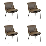 SIX Lederstuhl Lusso Braun, Metall - Sets
