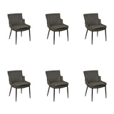 SIX Lederstuhl Lusso Grau, Metall - Sets