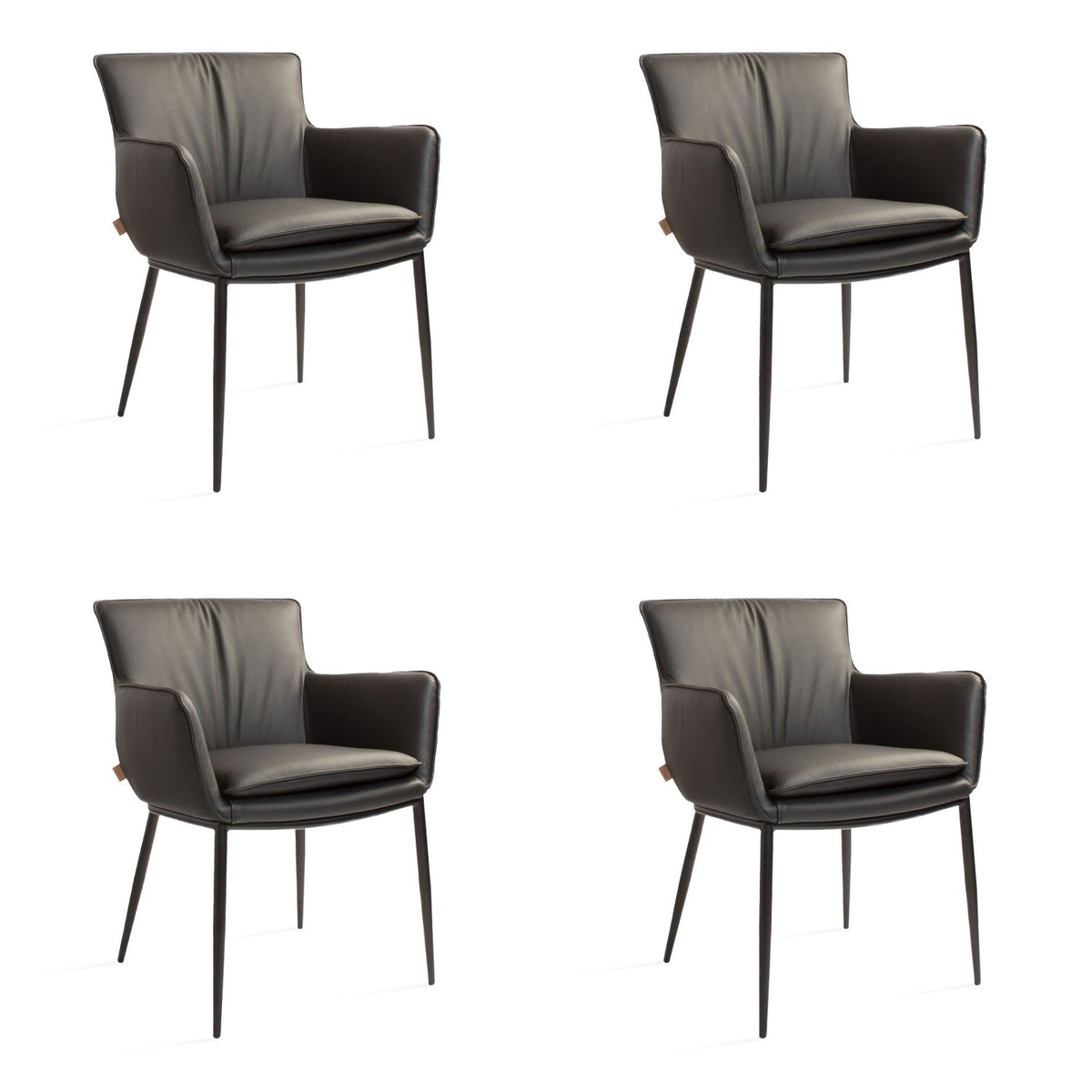 SIX leather chair armchair Lusso black, metal – chairs at the dining table