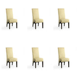 SIX Lederstuhl Regina Federkern Sand, Hartholz (Wenge) - Sets