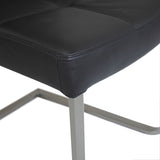 SIX Freischwinger Lederstuhl Libero Rindsleder Schwarz, Edelstahl