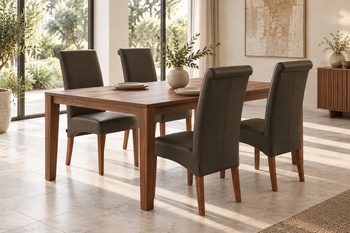 SIX leather chair Felice brown, walnut – set of 4