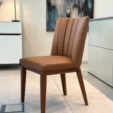 SIX Lederstuhl Fenci hellbraun Nussbaum, Nussbaum