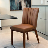 SIX Lederstuhl Fenci hellbraun Nussbaum, Nussbaum