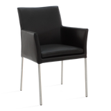 SIX Armlehnstuhl Sessel Ricco Esszimmerstühle Schwarz, Edelstahl