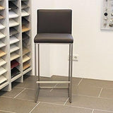 SIX Barhocker Cuci Rindsleder Braun Edelstahl