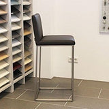 SIX Barhocker Cuci Rindsleder Braun Edelstahl