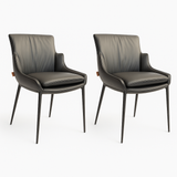 SIX Lederstuhl Lusso Schwarz, Metall - Sets