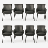 SIX Lederstuhl Lusso Schwarz, Metall - Sets